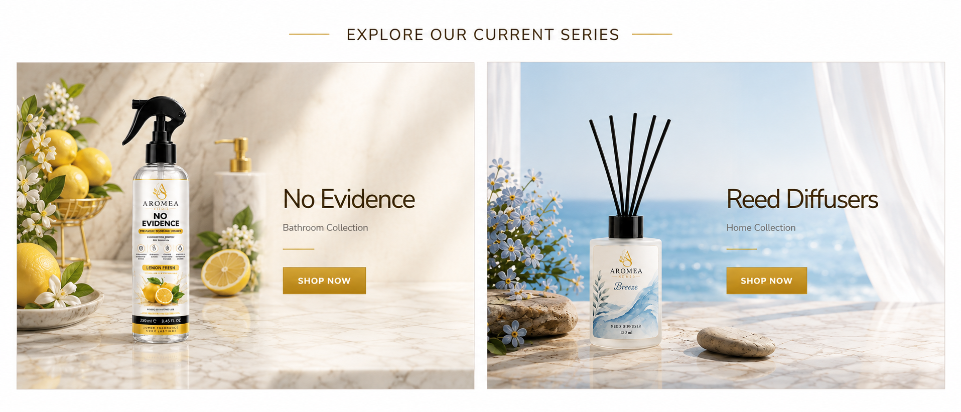Aromea No Evidence Bathroom Collection and Reed Diffusers Home Collection